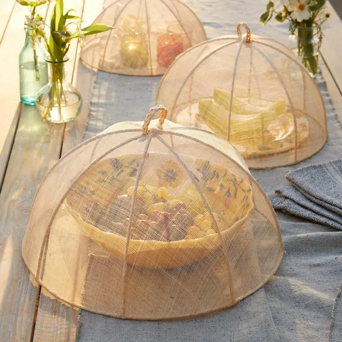 Women Large Sinamay Food Covers Set Sundance Catalog Decor