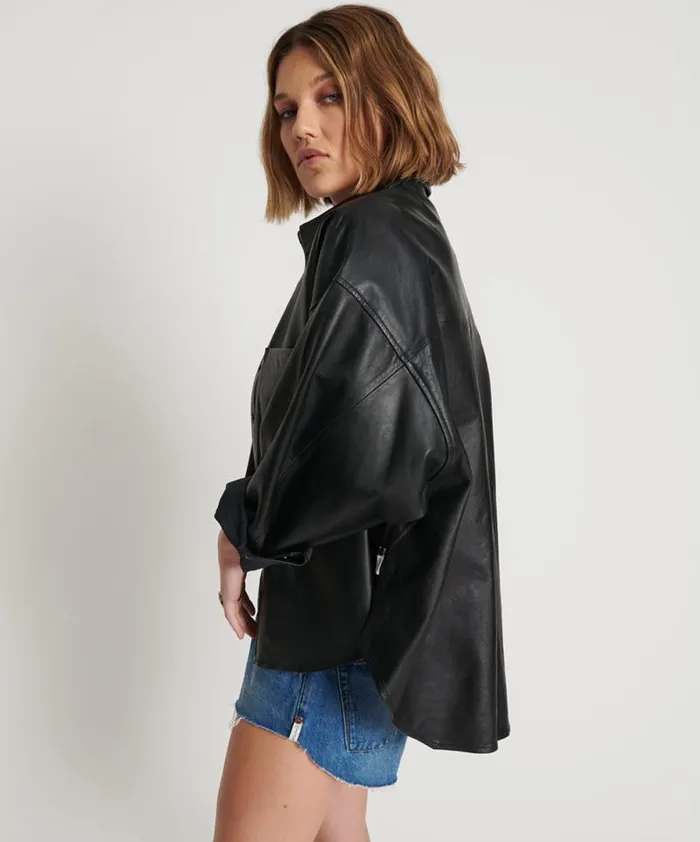Women LAST KISS LEATHER DARIA SHACKET One Teaspoon Shirts Women LAST KISS LEATHER DARIA SHACKET One Teaspoon Shirts