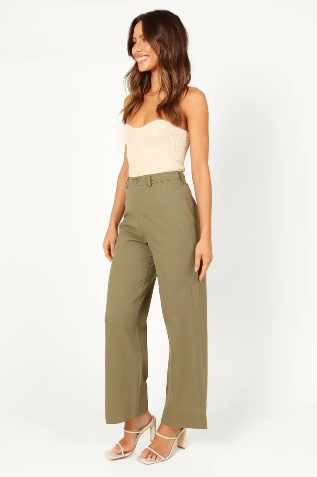 Women Lawrence Pant Olive Green Pants Petal and Pup