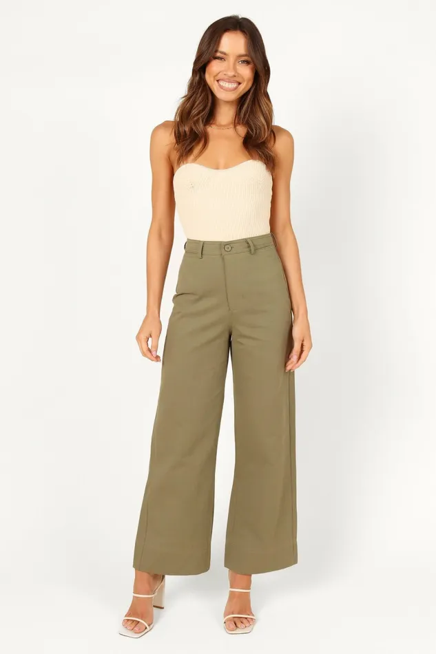 Women Lawrence Pant Olive Green Pants Petal and Pup