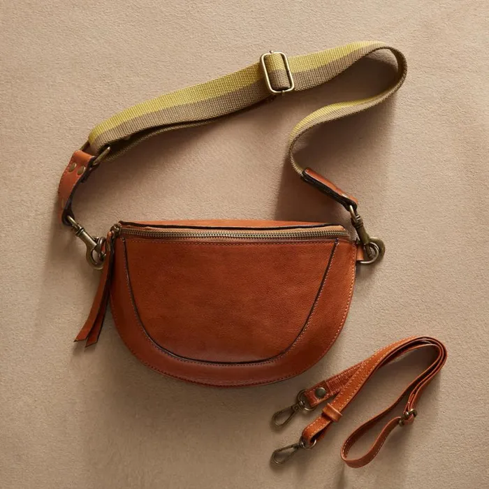 Women Lechero Leather Belt Bag Cognac Sundance Catalog Handbags