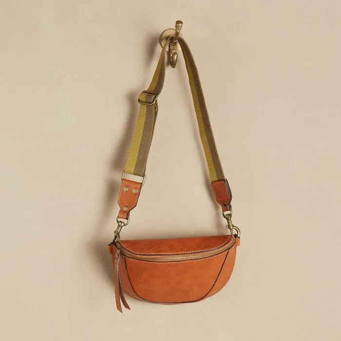 Women Lechero Leather Belt Bag Cognac Sundance Catalog Handbags