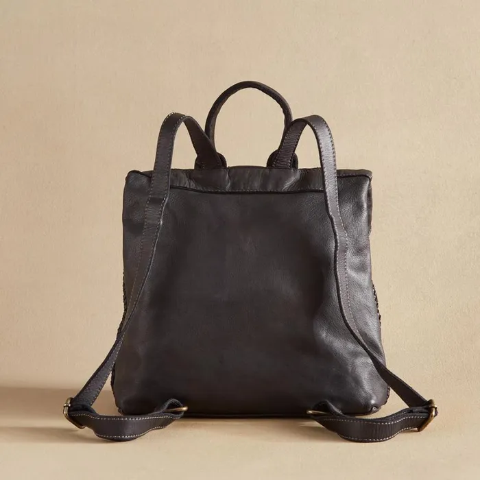 Women Liaison Woven Backpack Black Sundance Catalog Handbags