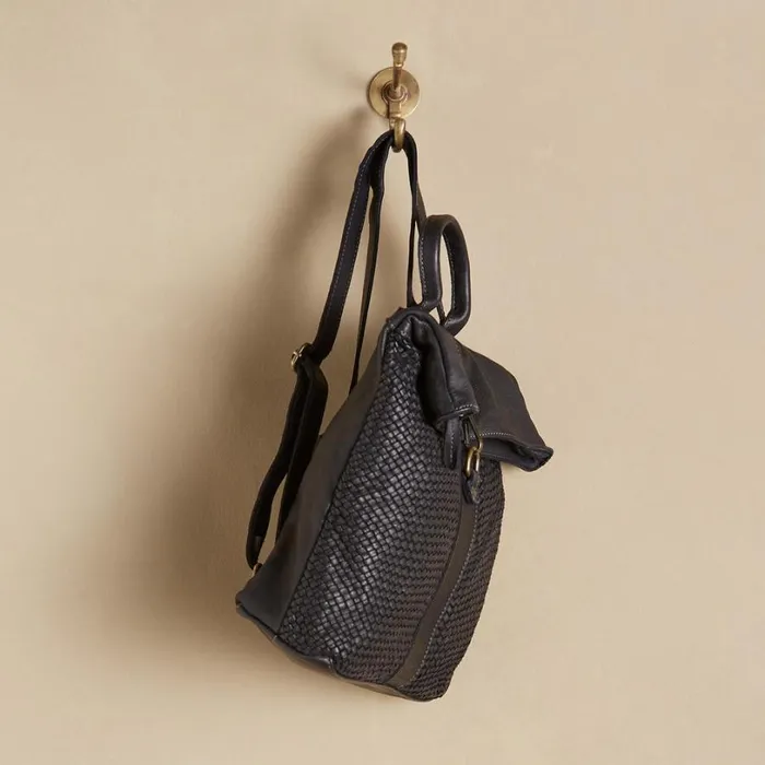 Women Liaison Woven Backpack Black Sundance Catalog Handbags