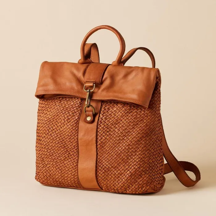 Women Liaison Woven Backpack Black Sundance Catalog Handbags