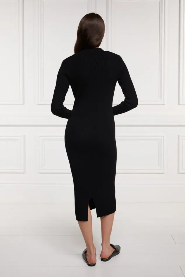 WomenLittle Dresses Holland Cooper Knitted Shirt Dress Black WomenLittle Dresses Holland Cooper Knitted Shirt Dress Black