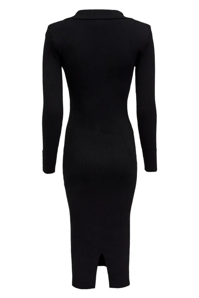 WomenLittle Dresses Holland Cooper Knitted Shirt Dress Black WomenLittle Dresses Holland Cooper Knitted Shirt Dress Black