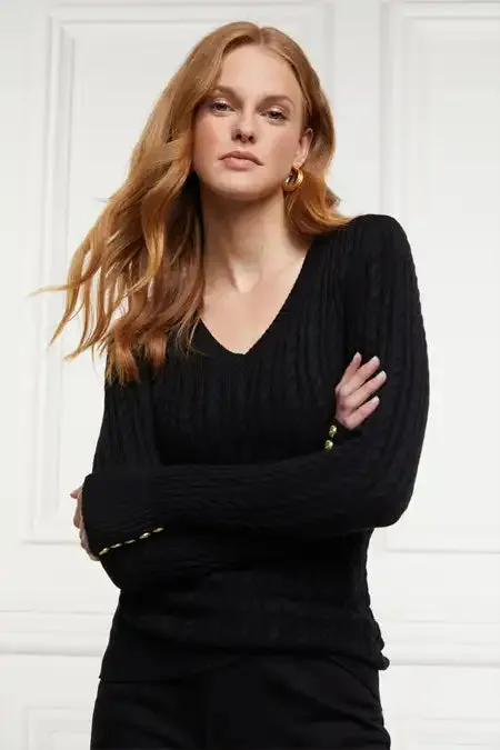 WomenLittle Knitwear Holland Cooper Seattle VNeck Knit Black WomenLittle Knitwear Holland Cooper Seattle VNeck Knit Black
