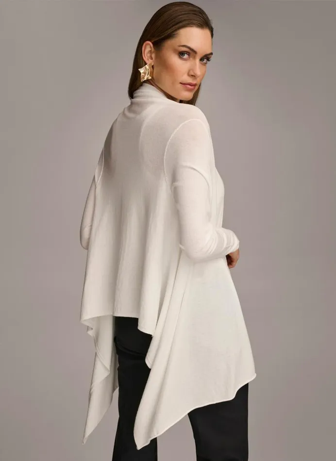 Women LONG SLEEVE DRAPE CARDIGAN Cream Donna Karan New York Sweaters And Tops Women LONG SLEEVE DRAPE CARDIGAN Cream Donna Karan New York Sweaters And Tops