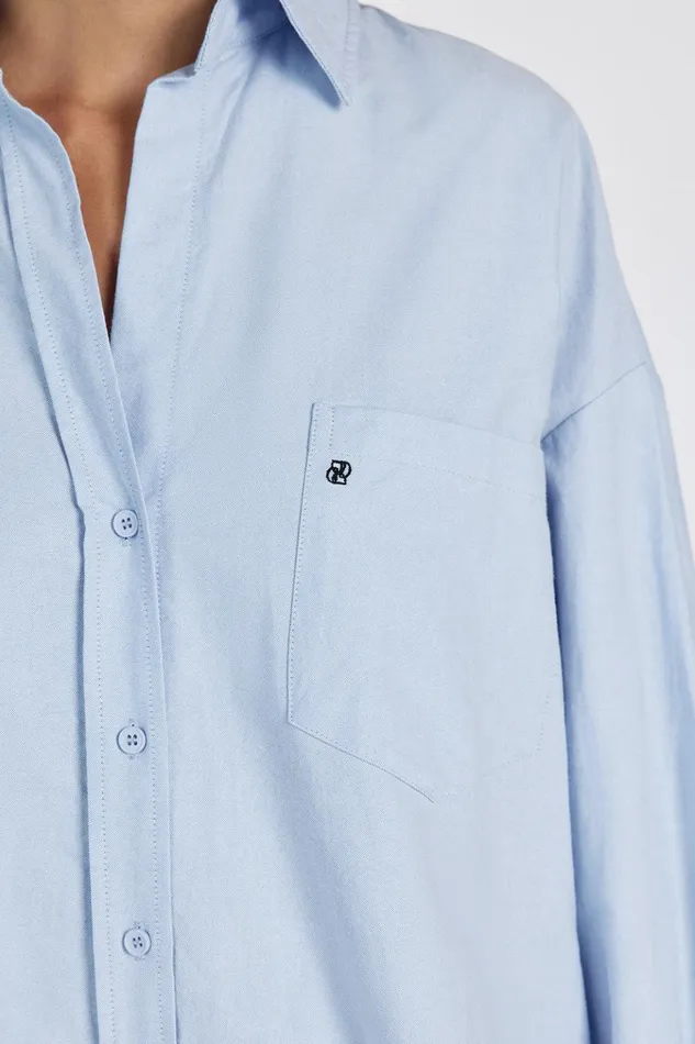 Women Long Sleeved DISSH RHEA BLUE COTTON SHIRT