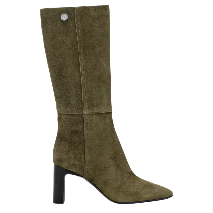 Women Longchamp Allure Heel boots Khaki Boots and Booties