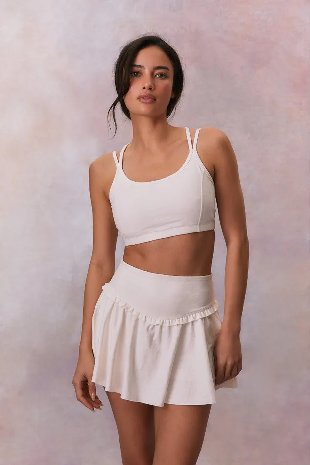 Women LoveShackFancy Active Aiden Bow Print Sports Bra Cloud Dancer