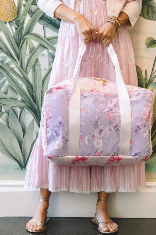 Women LoveShackFancy Bags and Travel State Wellington Weekender Happy Thoughts