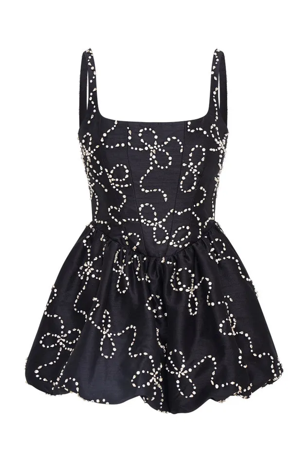 Women LoveShackFancy Dresses Brookhaven Embellished Mini Dress Black