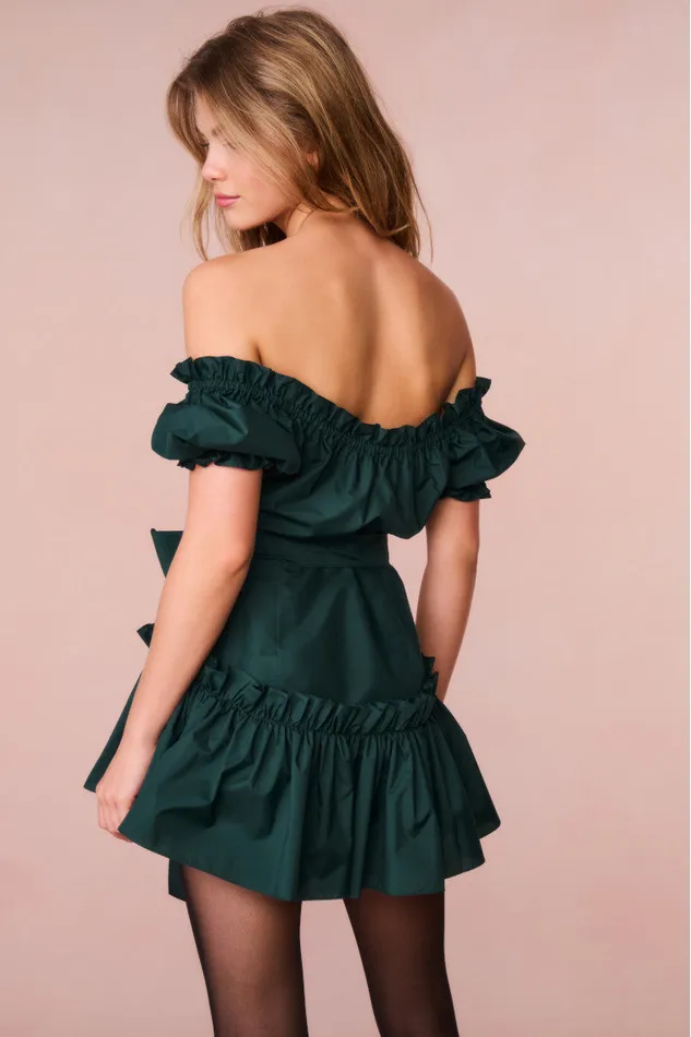 Women LoveShackFancy Dresses Estine Taffeta Mini Dress Green