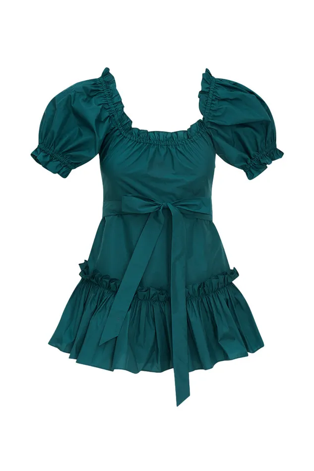 Women LoveShackFancy Dresses Estine Taffeta Mini Dress Green