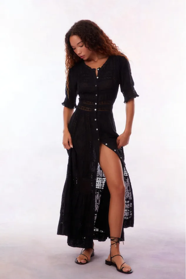 Women LoveShackFancy Dresses Minka Maxi Dress Black Women LoveShackFancy Dresses Minka Maxi Dress Black