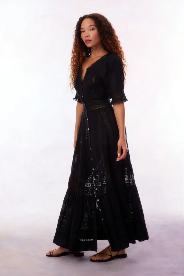 Women LoveShackFancy Dresses Minka Maxi Dress Black Women LoveShackFancy Dresses Minka Maxi Dress Black