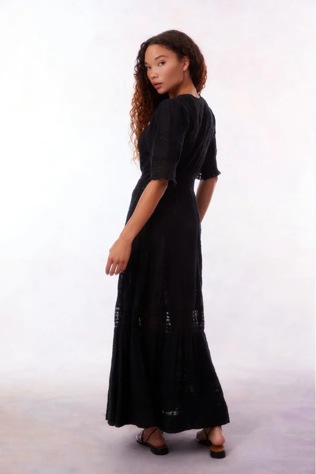 Women LoveShackFancy Dresses Minka Maxi Dress Black Women LoveShackFancy Dresses Minka Maxi Dress Black