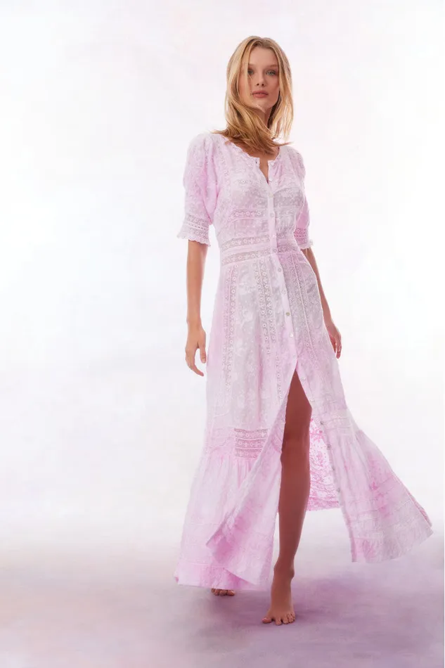 Women LoveShackFancy Dresses Minka Maxi Dress Peony Pink