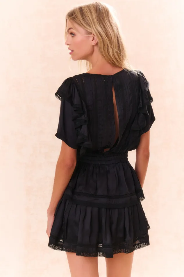 Women LoveShackFancy Dresses Natasha Cotton Ruffle Dress Black