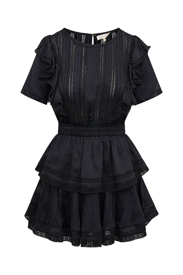 Women LoveShackFancy Dresses Natasha Cotton Ruffle Dress Black