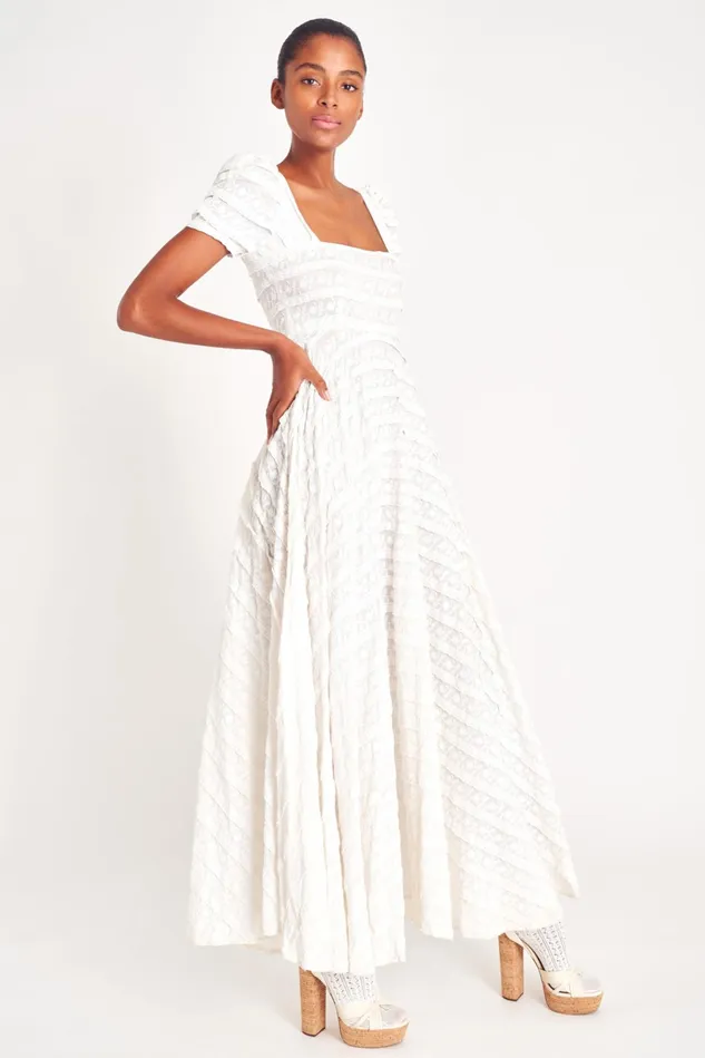 Women LoveShackFancy Dresses Ryan Catalina Lace Maxi Dress Ivory