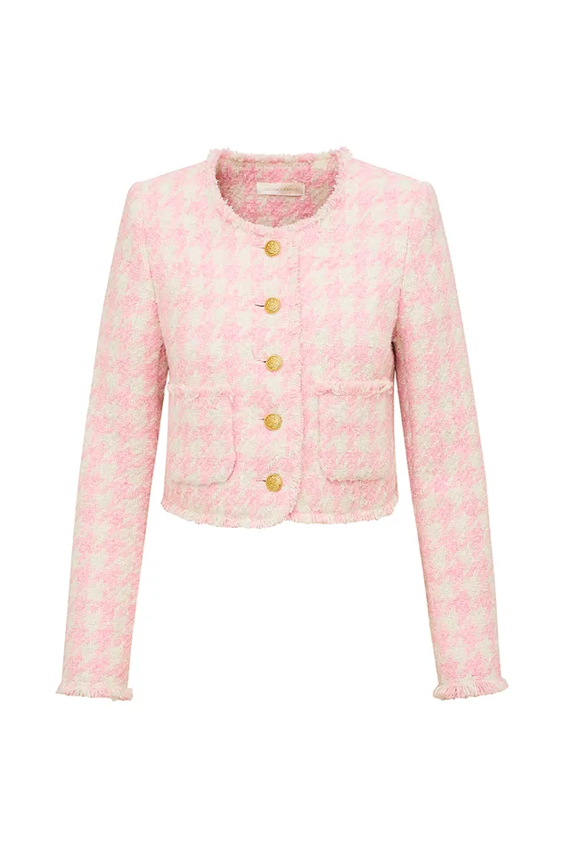 Women LoveShackFancy Jackets and Coats Antoine Tweed Jacket Rose Quartz