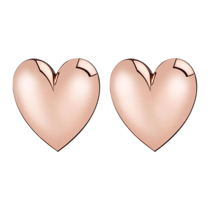 Women LoveShackFancy Jewelry Jennifer Fisher Puffy Heart Stud Earrings Rose Gold