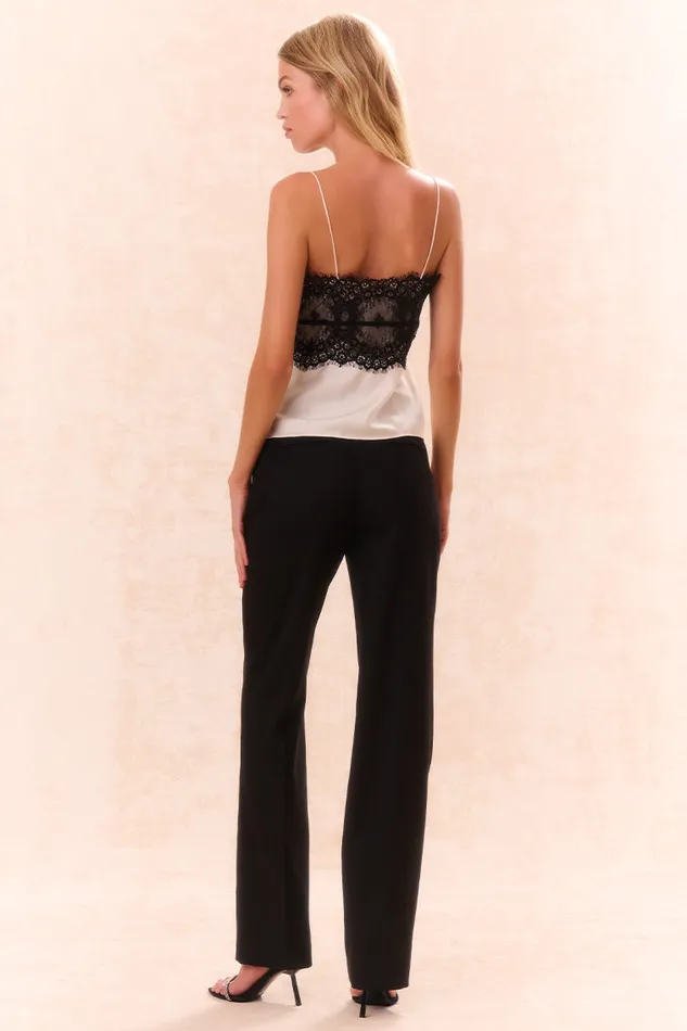 Women LoveShackFancy Pants and Shorts Severine WoolBlend Tailored Pants Black