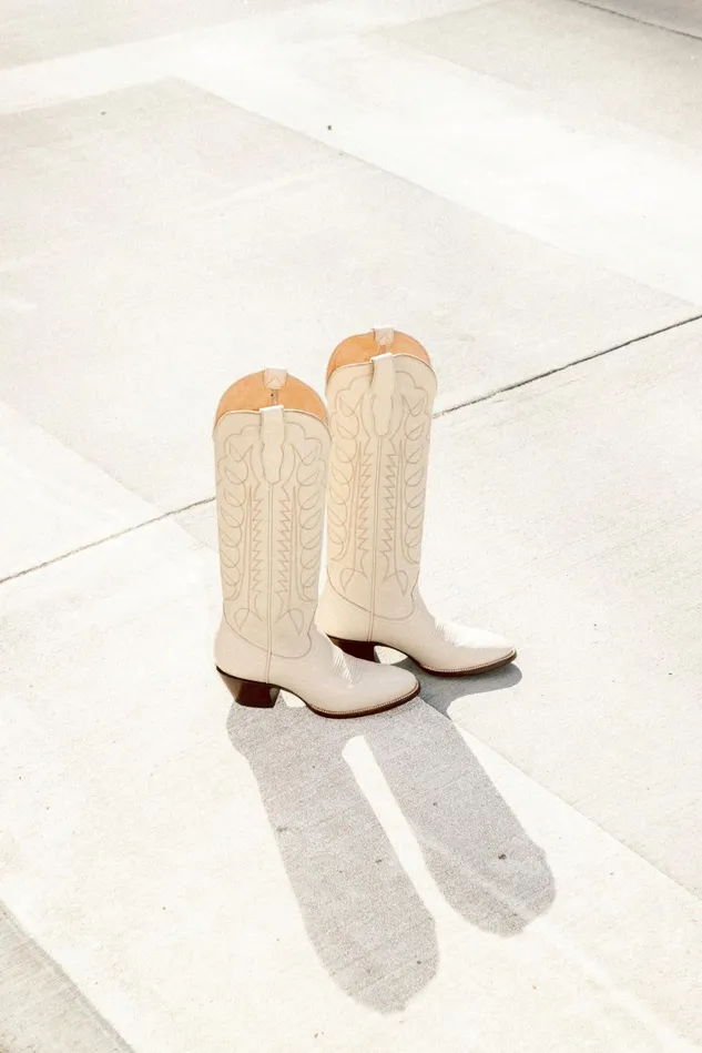Women LoveShackFancy Shoes The Richmond Boot By City Boots Bone Women LoveShackFancy Shoes The Richmond Boot By City Boots Bone