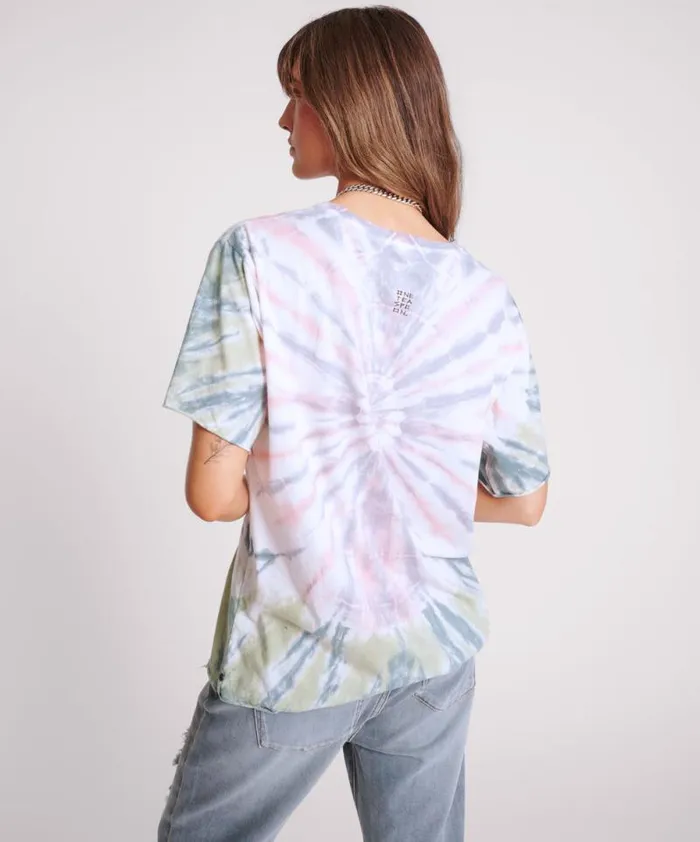 Women MADE IN HELL TIE DYE OVERSIZED TEE One Teaspoon Tees and Tanks