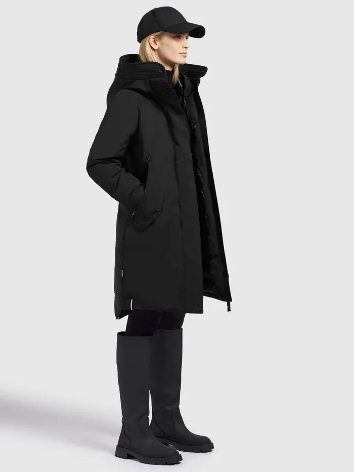 Women Mantel CHARLYN4 Schwarz Schwarz Parkas KHUJO