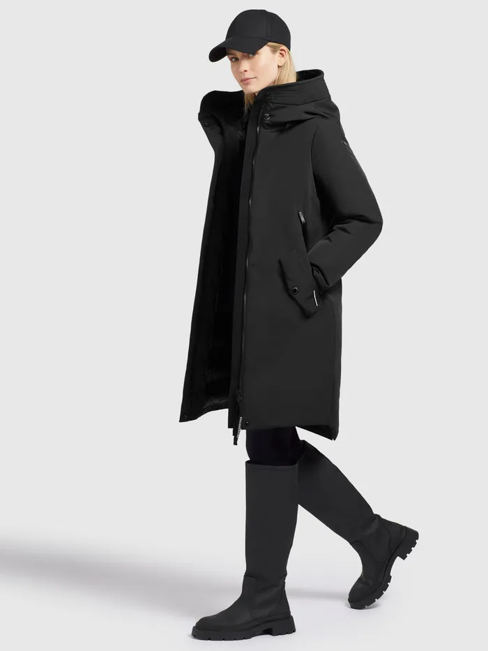 Women Mantel CHARLYN4 Schwarz Schwarz Parkas KHUJO