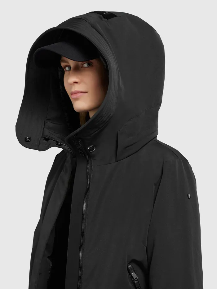 Women Mantel CHARLYN4 Schwarz Schwarz Parkas KHUJO