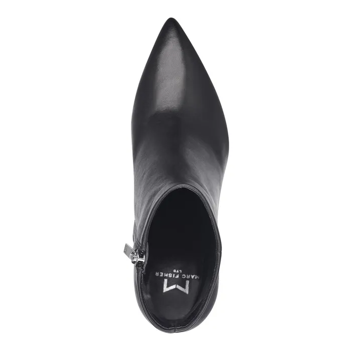 Women Marc Fisher Booties Jarli Pointy Ankle Bootie Black Leather
