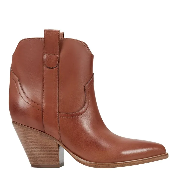 Women Marc Fisher Booties Marlie Western Bootie Natural Leather