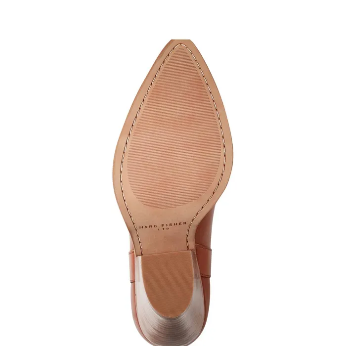 Women Marc Fisher Booties Marlie Western Bootie Natural Leather