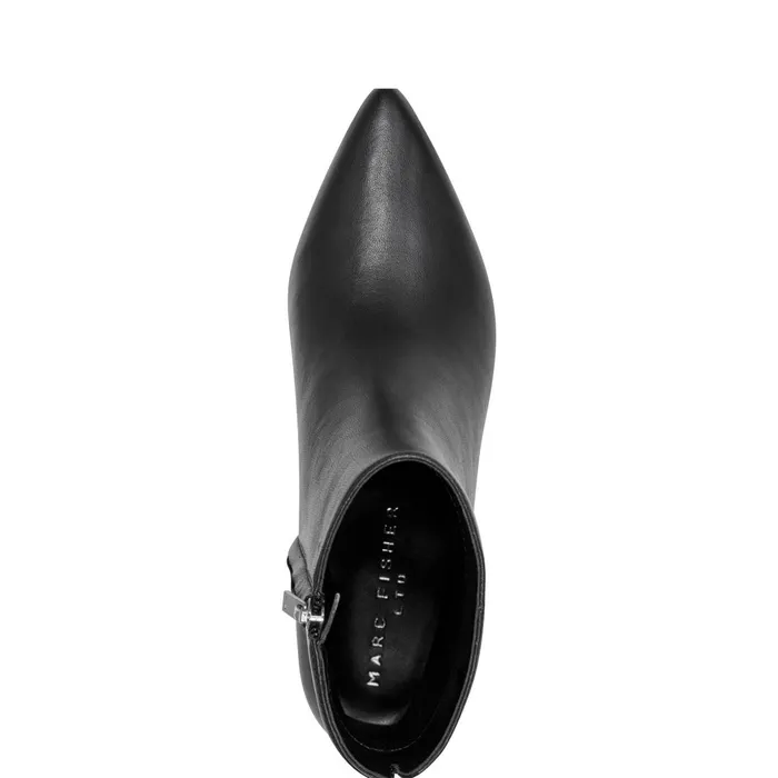 Women Marc Fisher Boots and Booties Leonna Ankle Bootie Black Leather