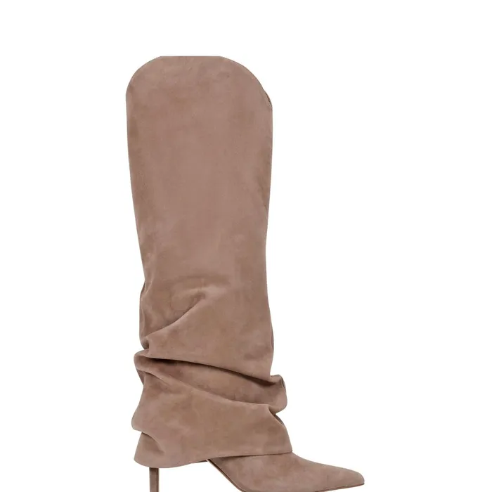 Women Marc Fisher Boots Nairine Foldover Dress Boot Natural Suede