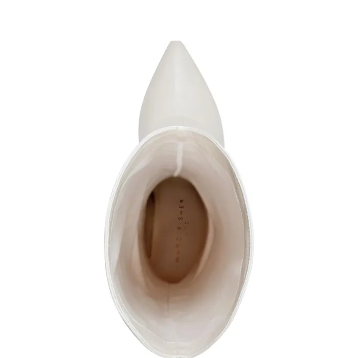 Women Marc Fisher Boots Nairine Foldover Dress Boot White Leather