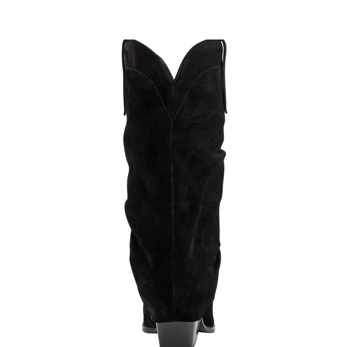 Women Marc Fisher Casual Boots Calysta Block Heel Pointy Toe Boot Black