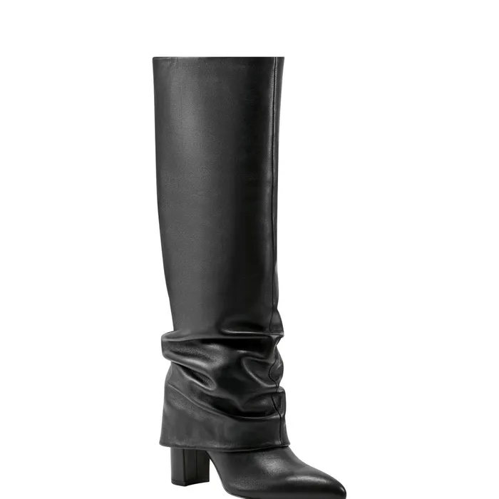 Women Marc Fisher Dress Boots Lalita Foldover Dress Boot Black Leather