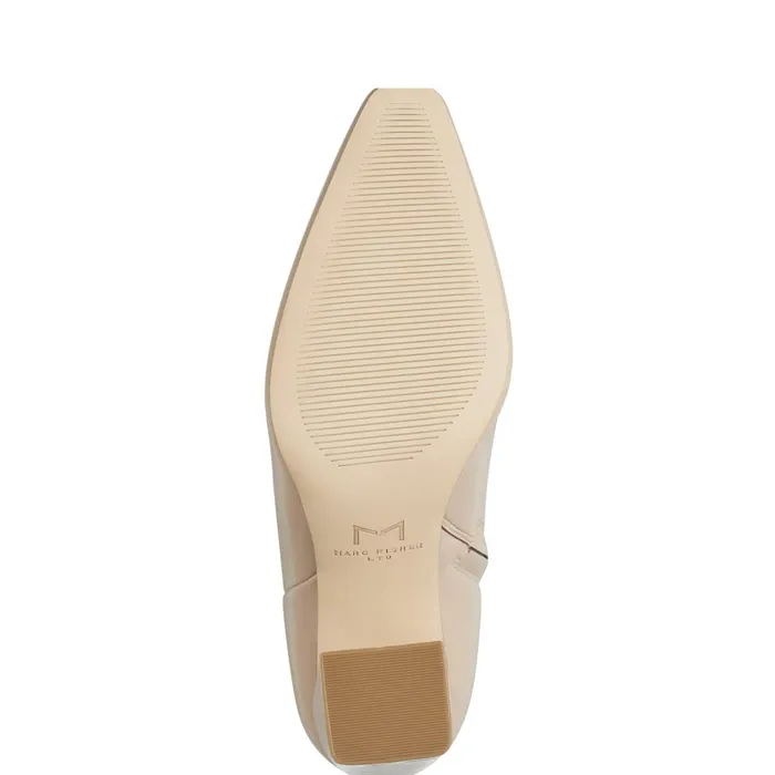 Women Marc Fisher Dress Boots Yanara Heeled Bootie Natural Leather