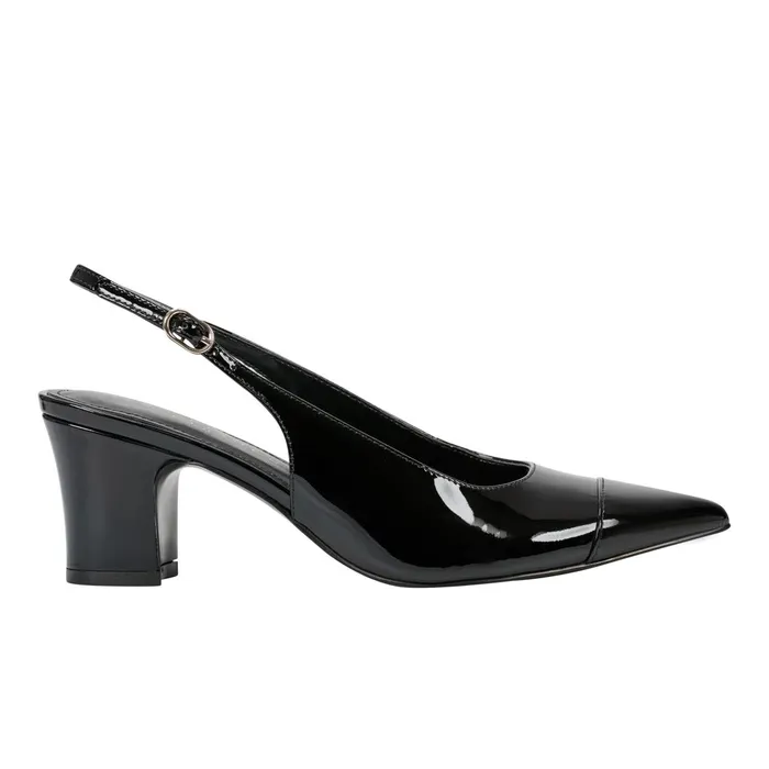 Women Marc Fisher Heels and Pumps Blakeley Slingback Pump Black Patent Leather Women Marc Fisher Heels and Pumps Blakeley Slingback Pump Black Patent Leather