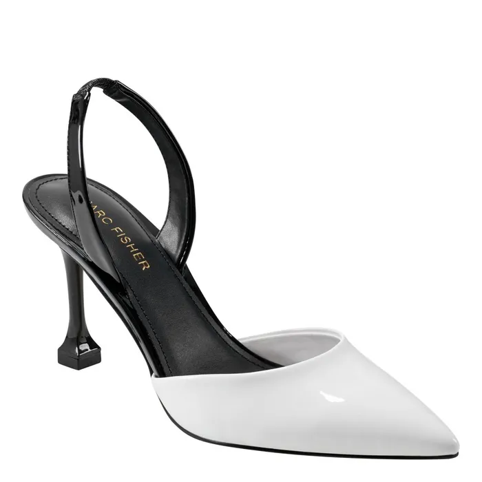 Women Marc Fisher Heels and Pumps Hadya Slingback Pump Whiteblack