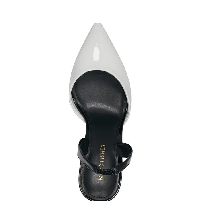 Women Marc Fisher Heels and Pumps Hadya Slingback Pump Whiteblack
