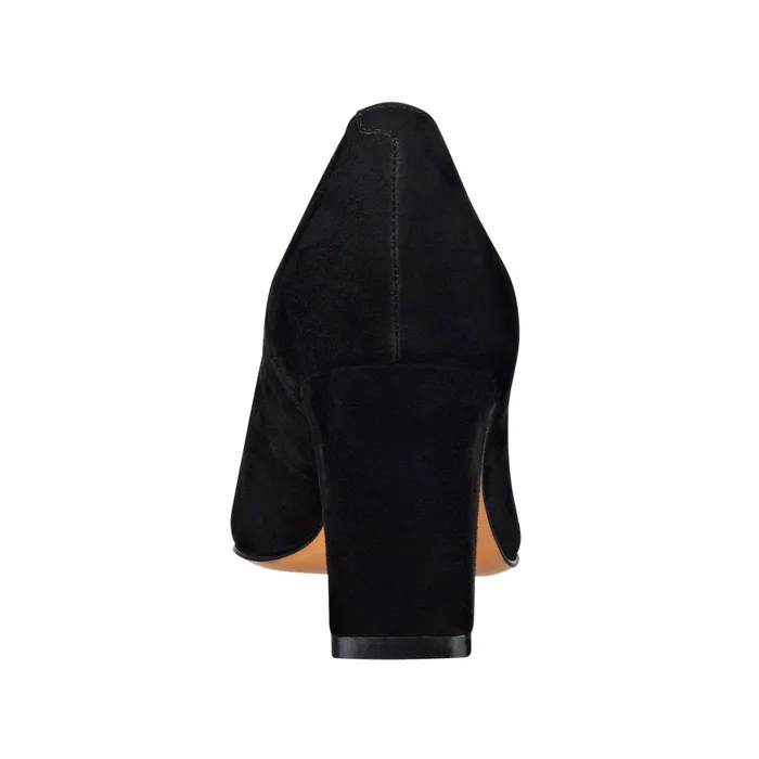 Women Marc Fisher Heels and Pumps Zala Block Heel Pointy Toe Pump Black Suede