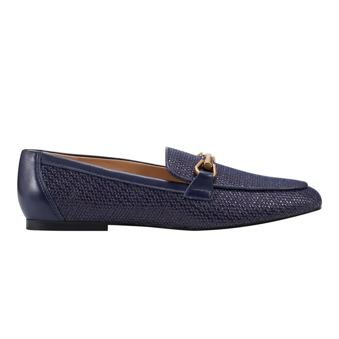 Women Marc Fisher Loafers and Flats Bleek Loafer Navy Raffia