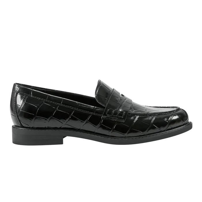 Women Marc Fisher Loafers and Flats Ilithia Loafer Black Croco